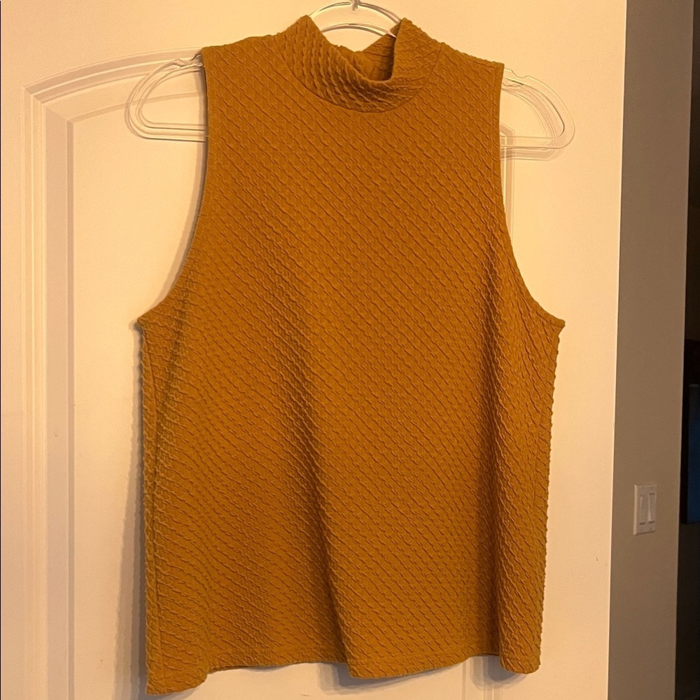 Elegant Mustard Sleeveless Blouse